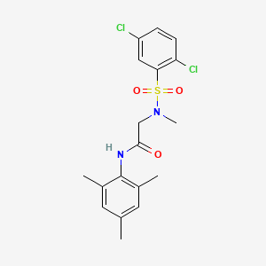 molecular formula C18H20Cl2N2O3S B4108888 N~2~-[(2,5-dichlorophenyl)sulfonyl]-N~1~-mesityl-N~2~-methylglycinamide 