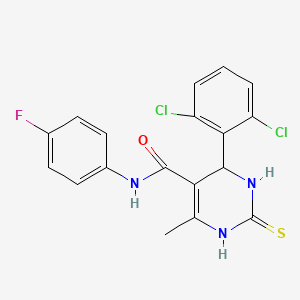4-(2,6-dichlorophenyl)-N-(4-fluorophenyl)-6-methyl-2-thioxo-1,2,3,4-tetrahydro-5-pyrimidinecarboxamide