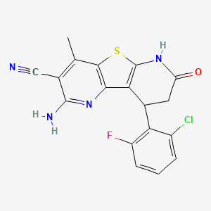molecular formula C18H12ClFN4OS B4108899 2-amino-9-(2-chloro-6-fluorophenyl)-4-methyl-7-oxo-6,7,8,9-tetrahydropyrido[2',3':4,5]thieno[2,3-b]pyridine-3-carbonitrile 
