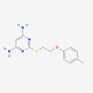 molecular formula C13H16N4OS B410891 2-{[2-(4-Methylphenoxy)ethyl]sulfanyl}pyrimidine-4,6-diamine CAS No. 491839-39-5