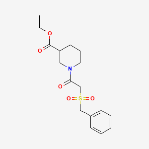 molecular formula C17H23NO5S B4108915 ethyl 1-[(benzylsulfonyl)acetyl]-3-piperidinecarboxylate 