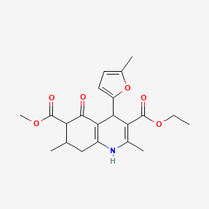 3-ethyl 6-methyl 2,7-dimethyl-4-(5-methyl-2-furyl)-5-oxo-1,4,5,6,7,8-hexahydro-3,6-quinolinedicarboxylate