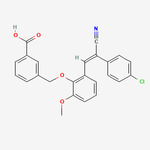 molecular formula C24H18ClNO4 B4108923 3-({2-[2-(4-chlorophenyl)-2-cyanovinyl]-6-methoxyphenoxy}methyl)benzoic acid 