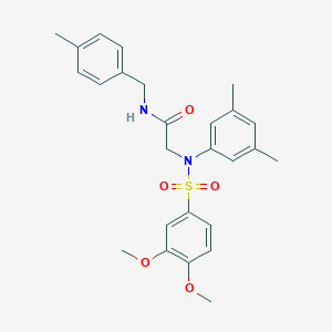 2-{[(3,4-dimethoxyphenyl)sulfonyl]-3,5-dimethylanilino}-N-(4-methylbenzyl)acetamide