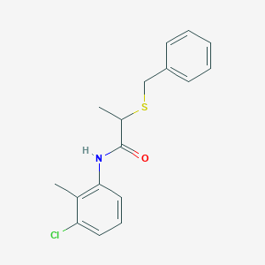 molecular formula C17H18ClNOS B410899 2-(benzylsulfanyl)-N-(3-chloro-2-methylphenyl)propanamide 