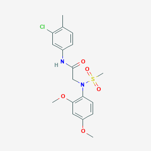 N-(3-chloro-4-methylphenyl)-2-[2,4-dimethoxy(methylsulfonyl)anilino]acetamide