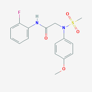 molecular formula C16H17FN2O4S B410902 N-(2-fluorophenyl)-2-[4-methoxy(methylsulfonyl)anilino]acetamide 