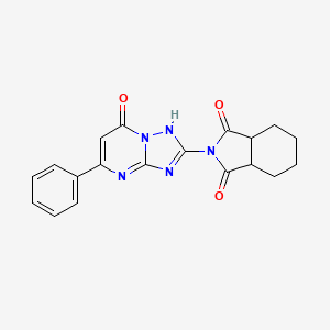 molecular formula C19H17N5O3 B4109020 2-(7-oxo-5-phenyl-4,7-dihydro[1,2,4]triazolo[1,5-a]pyrimidin-2-yl)hexahydro-1H-isoindole-1,3(2H)-dione 