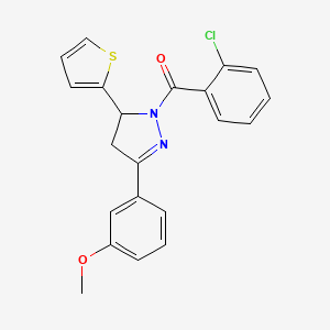 molecular formula C21H17ClN2O2S B4109025 1-(2-chlorobenzoyl)-3-(3-methoxyphenyl)-5-(2-thienyl)-4,5-dihydro-1H-pyrazole 