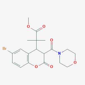 molecular formula C19H22BrNO6 B4109029 methyl 2-[6-bromo-3-(4-morpholinylcarbonyl)-2-oxo-3,4-dihydro-2H-chromen-4-yl]-2-methylpropanoate 