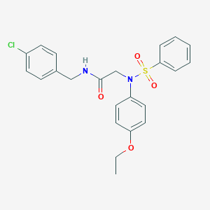molecular formula C23H23ClN2O4S B410904 2-[Benzenesulfonyl-(4-ethoxy-phenyl)-amino]-N-(4-chloro-benzyl)-acetamide 