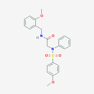 N-(2-methoxybenzyl)-2-{[(4-methoxyphenyl)sulfonyl]anilino}acetamide
