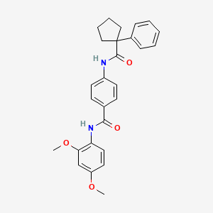 molecular formula C27H28N2O4 B4109052 N-(2,4-dimethoxyphenyl)-4-{[(1-phenylcyclopentyl)carbonyl]amino}benzamide 
