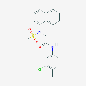 molecular formula C20H19ClN2O3S B410906 N-(3-chloro-4-methylphenyl)-2-[(methylsulfonyl)(1-naphthyl)amino]acetamide 