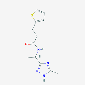 N-[1-(5-methyl-4H-1,2,4-triazol-3-yl)ethyl]-3-(2-thienyl)propanamide