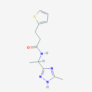 molecular formula C12H16N4OS B4109068 N-[1-(5-methyl-4H-1,2,4-triazol-3-yl)ethyl]-3-(2-thienyl)propanamide 