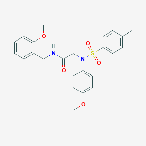 molecular formula C25H28N2O5S B410908 2-{4-ethoxy[(4-methylphenyl)sulfonyl]anilino}-N-(2-methoxybenzyl)acetamide 