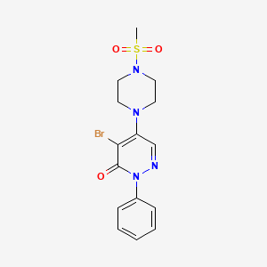 molecular formula C15H17BrN4O3S B4109086 4-bromo-5-[4-(methylsulfonyl)-1-piperazinyl]-2-phenyl-3(2H)-pyridazinone 