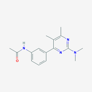 molecular formula C16H20N4O B4109094 N-{3-[2-(dimethylamino)-5,6-dimethylpyrimidin-4-yl]phenyl}acetamide 