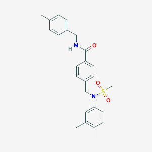 4-{[3,4-dimethyl(methylsulfonyl)anilino]methyl}-N-(4-methylbenzyl)benzamide