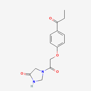 molecular formula C14H16N2O4 B4109107 1-[(4-propionylphenoxy)acetyl]imidazolidin-4-one 