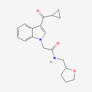 molecular formula C19H22N2O3 B4109116 2-[3-(cyclopropylcarbonyl)-1H-indol-1-yl]-N-(tetrahydro-2-furanylmethyl)acetamide 