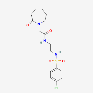 molecular formula C16H22ClN3O4S B4109123 N-(2-{[(4-chlorophenyl)sulfonyl]amino}ethyl)-2-(2-oxoazepan-1-yl)acetamide 