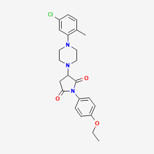 molecular formula C23H26ClN3O3 B4109135 3-[4-(5-chloro-2-methylphenyl)-1-piperazinyl]-1-(4-ethoxyphenyl)-2,5-pyrrolidinedione 