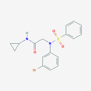 2-[N-(benzenesulfonyl)-3-bromoanilino]-N-cyclopropylacetamide