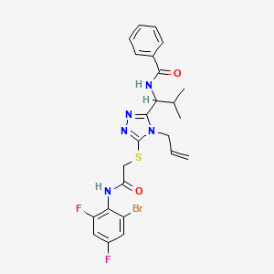 molecular formula C24H24BrF2N5O2S B4109164 N-{1-[4-allyl-5-({2-[(2-bromo-4,6-difluorophenyl)amino]-2-oxoethyl}thio)-4H-1,2,4-triazol-3-yl]-2-methylpropyl}benzamide 