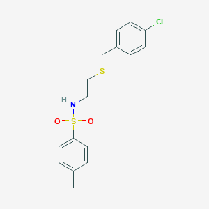 molecular formula C16H18ClNO2S2 B410917 N-{2-[(4-chlorobenzyl)sulfanyl]ethyl}-4-methylbenzenesulfonamide 