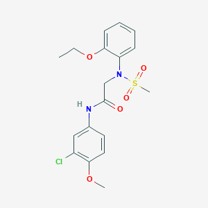 N-(3-chloro-4-methoxyphenyl)-2-[2-ethoxy(methylsulfonyl)anilino]acetamide