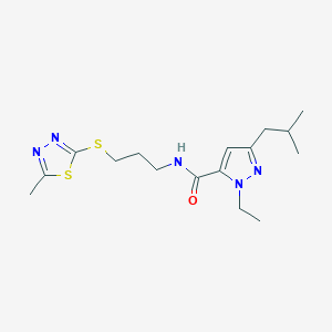 1-ethyl-3-isobutyl-N-{3-[(5-methyl-1,3,4-thiadiazol-2-yl)thio]propyl}-1H-pyrazole-5-carboxamide