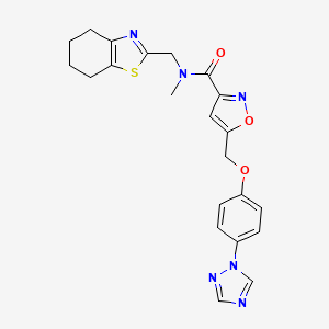 N-methyl-N-(4,5,6,7-tetrahydro-1,3-benzothiazol-2-ylmethyl)-5-{[4-(1H-1,2,4-triazol-1-yl)phenoxy]methyl}-3-isoxazolecarboxamide