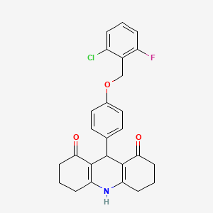 9-{4-[(2-chloro-6-fluorobenzyl)oxy]phenyl}-3,4,6,7,9,10-hexahydro-1,8(2H,5H)-acridinedione