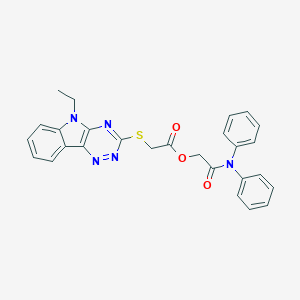 molecular formula C27H23N5O3S B410925 2-(diphenylamino)-2-oxoethyl [(5-ethyl-5H-[1,2,4]triazino[5,6-b]indol-3-yl)sulfanyl]acetate 