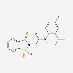2-(1,1-dioxido-3-oxo-1,2-benzisothiazol-2(3H)-yl)-N-(4-iodo-2-isopropylphenyl)acetamide