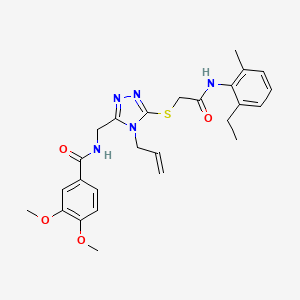N-{[4-allyl-5-({2-[(2-ethyl-6-methylphenyl)amino]-2-oxoethyl}thio)-4H-1,2,4-triazol-3-yl]methyl}-3,4-dimethoxybenzamide