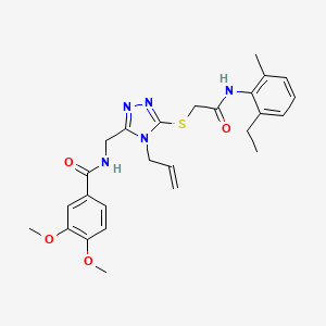 molecular formula C26H31N5O4S B4109283 N-{[4-allyl-5-({2-[(2-ethyl-6-methylphenyl)amino]-2-oxoethyl}thio)-4H-1,2,4-triazol-3-yl]methyl}-3,4-dimethoxybenzamide 