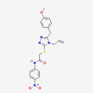 molecular formula C21H21N5O4S B4109286 2-{[4-allyl-5-(4-methoxybenzyl)-4H-1,2,4-triazol-3-yl]thio}-N-(4-nitrophenyl)acetamide 