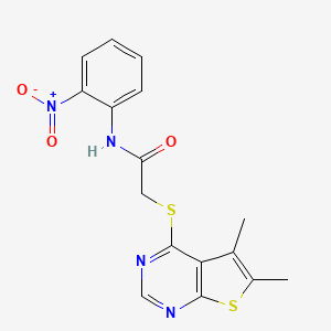 2-[(5,6-dimethylthieno[2,3-d]pyrimidin-4-yl)thio]-N-(2-nitrophenyl)acetamide
