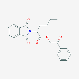 molecular formula C22H21NO5 B410932 2-oxo-2-phenylethyl 2-(1,3-dioxo-1,3-dihydro-2H-isoindol-2-yl)hexanoate 