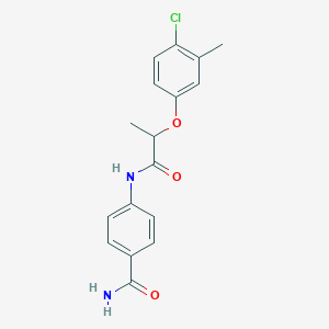 molecular formula C17H17ClN2O3 B4109335 4-{[2-(4-chloro-3-methylphenoxy)propanoyl]amino}benzamide 