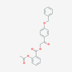 molecular formula C24H20O6 B410934 2-[4-(Benzyloxy)phenyl]-2-oxoethyl 2-(acetyloxy)benzoate 