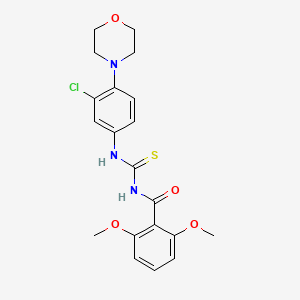 molecular formula C20H22ClN3O4S B4109356 N-({[3-chloro-4-(4-morpholinyl)phenyl]amino}carbonothioyl)-2,6-dimethoxybenzamide 