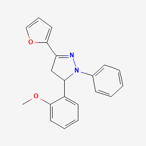 molecular formula C20H18N2O2 B4109363 3-(2-furyl)-5-(2-methoxyphenyl)-1-phenyl-4,5-dihydro-1H-pyrazole 