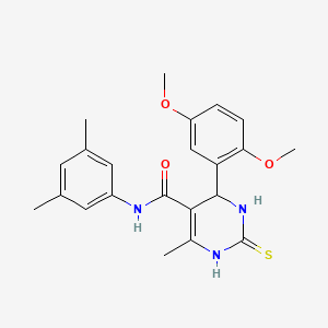 molecular formula C22H25N3O3S B4109365 4-(2,5-dimethoxyphenyl)-N-(3,5-dimethylphenyl)-6-methyl-2-thioxo-1,2,3,4-tetrahydro-5-pyrimidinecarboxamide 