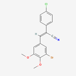 molecular formula C17H13BrClNO2 B4109393 3-(3-bromo-4,5-dimethoxyphenyl)-2-(4-chlorophenyl)acrylonitrile 