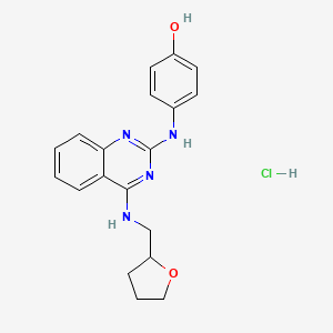 molecular formula C19H21ClN4O2 B4109417 4-({4-[(tetrahydro-2-furanylmethyl)amino]-2-quinazolinyl}amino)phenol hydrochloride 