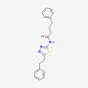 4-phenyl-N-[5-(2-phenylethyl)-1,3,4-thiadiazol-2-yl]butanamide